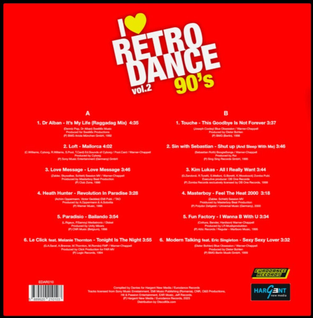 Сборник / I Love Retro Dance 90s Vol. 2 (Limited Edition)(LP)
