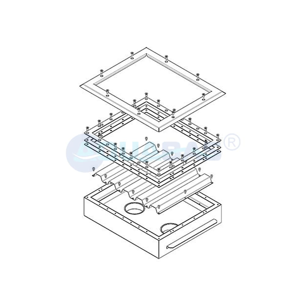 ВЗ.9120.2/1 Водозабор с сетчатой крышкой 570х400х150мм 2х4"внутр.(пленка), 120м3/ч AISI-316