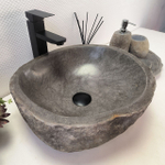 Каменная раковина из речного камня RS-63478 (42*40*15) 0122