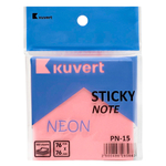 Клейкие листики KUVERT "Sticky" 76 х 76 мм, неон-розовый, 100 листов