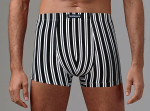 Черно-белые мужские трусы-боксеры (Размер: XL) (Цвет: черный с белым)