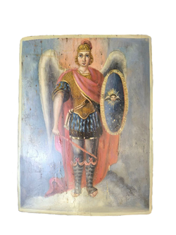 Антикварная икона святой Архистратиг Михаил