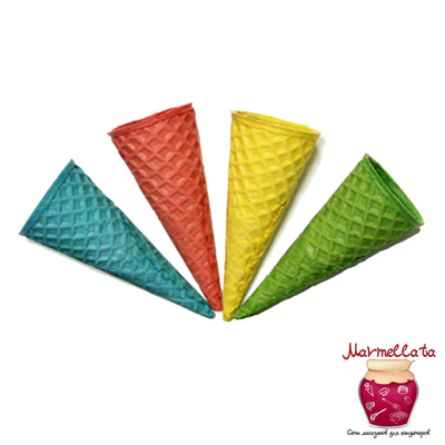 Вафельный рожок 110 ЦВЕТНОЙ АССОРТИ ровный край, 10 шт.