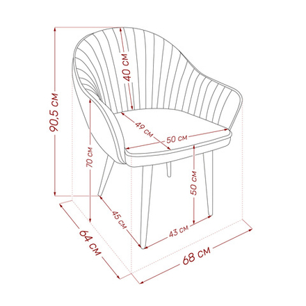 Стул с подлокотниками Leset Вайд, каркас Белый, велюр Графит