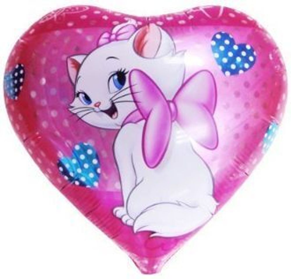 К 18&#39;&#39; Сердце Кошка с бантиком