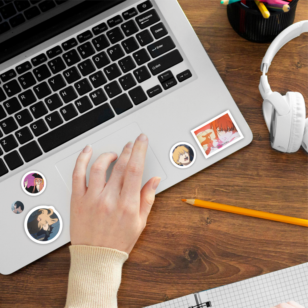 Наклейки Человек-бензопила, стикерпак Chainsaw Man, стикербомбинг, наклейки для детей и взрослых, большой набор, STICKER BOMBA