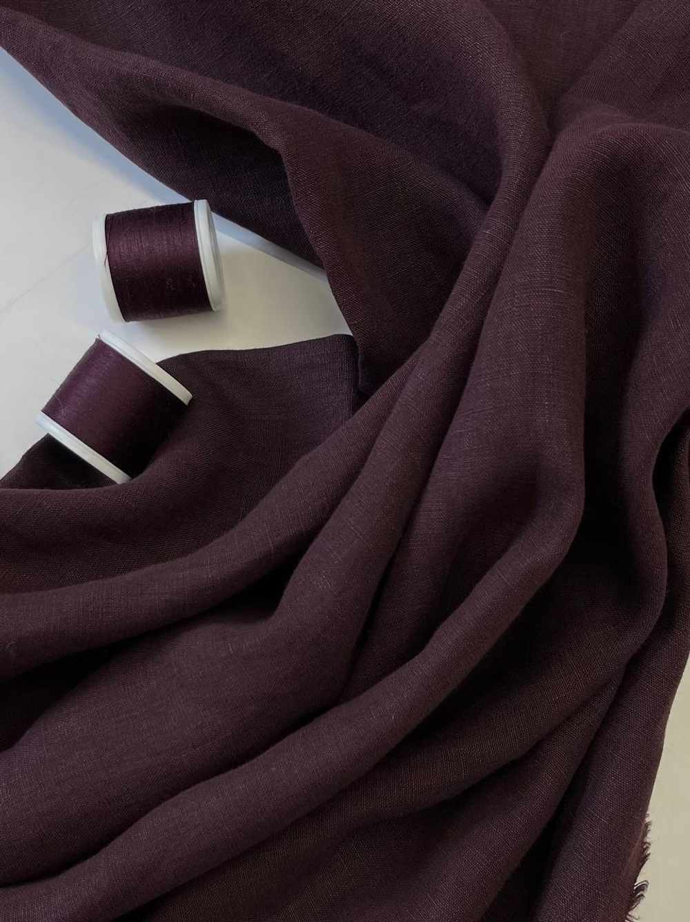 Лен с хлопком Max Mara вишневый