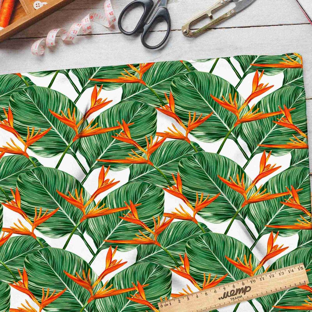 Ткань шифон цветок стрелиция