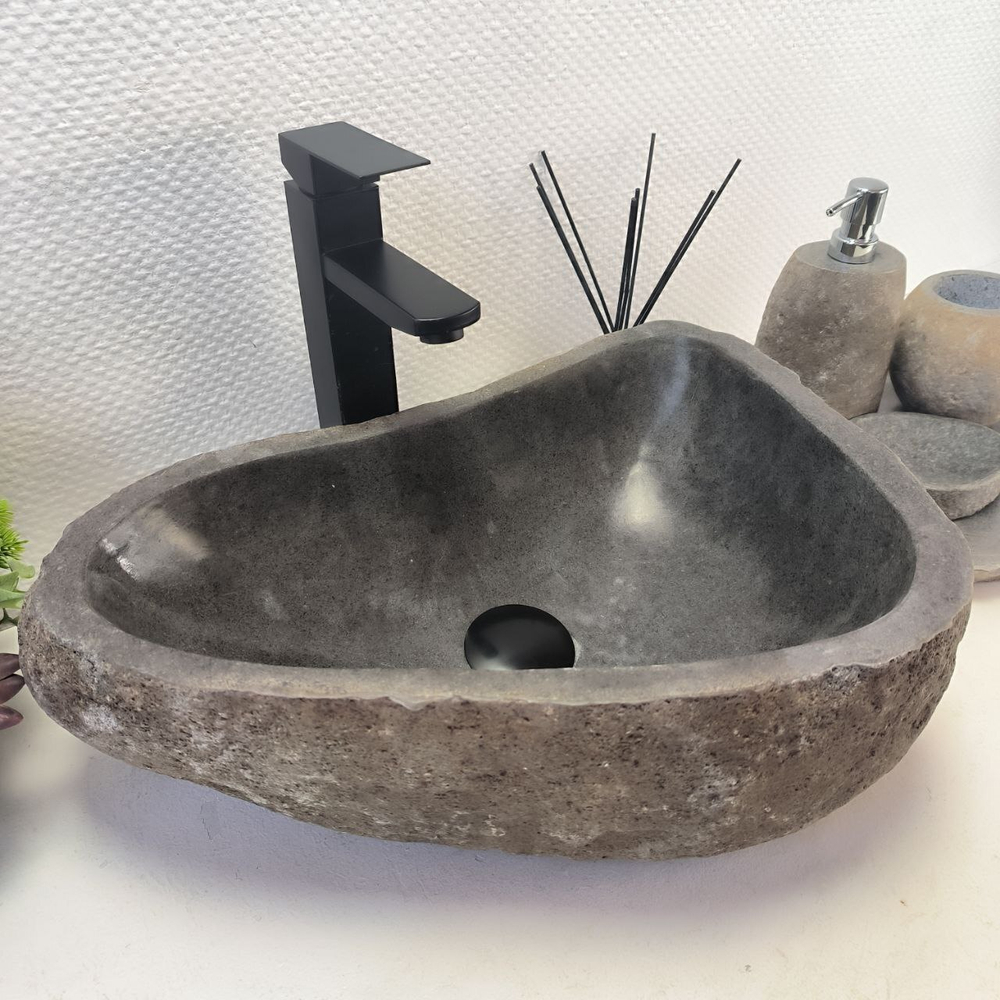 Раковина из речного камня RS-63684 (46*35*15) 0122