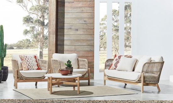 Комплект деревянной плетеной мебели Talara