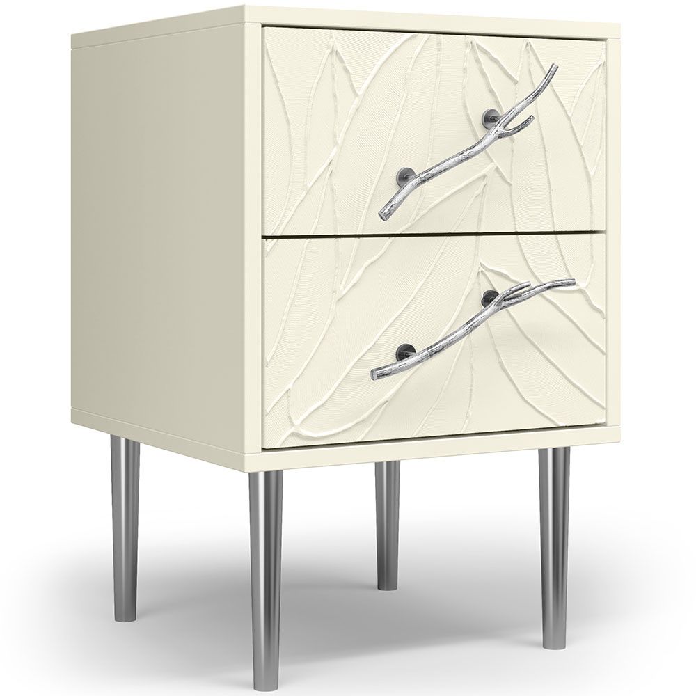 Тумба Арт Колор leaves Стайл Сильвер Кремовый белый