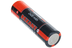 Аккумулятор REXANT 18650, unprotected Li-ion, 2400 mAH, 3.7 В, 2 шт., блистер 30-2010-05