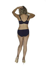 Темно-синие гипюровые трусики-слипы (Размер: 40) (Цвет: темно-синий)