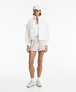 Oysho Шорты широкие с хлопком и модалом, бледно-серый меланж