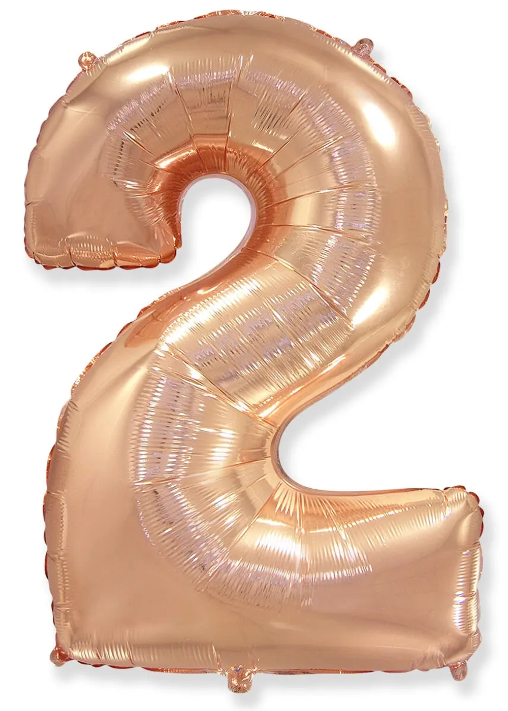 Цифра «2» розовое золото с гелием в магазине «Склад Шаров»