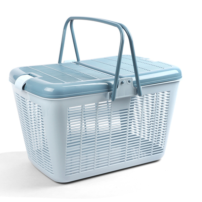 Переноска прямоугольная для животных "Корзинка", голубая, 450*320*280мм, Triol