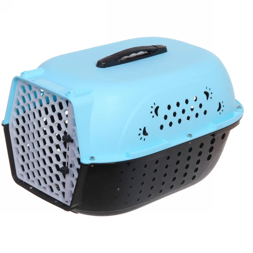 Переноска для животных «ЛЮБИМЫЙ БРО», лапки, цвет голубой, 48*32*28см/до 10кг (Лейбл)