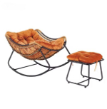 Кресло-качалка с подставкой «Нирвана», 98*80*102 см, оранжевый ДоброСад