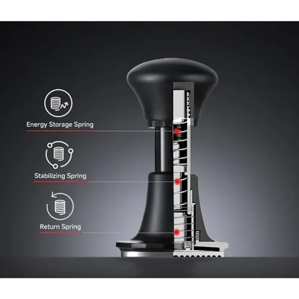 Темпер пуш для кофе пружинный d 58,5 мм h11,6 см Sword Tamper нерж. сталь дерев. ручка ZeroHero