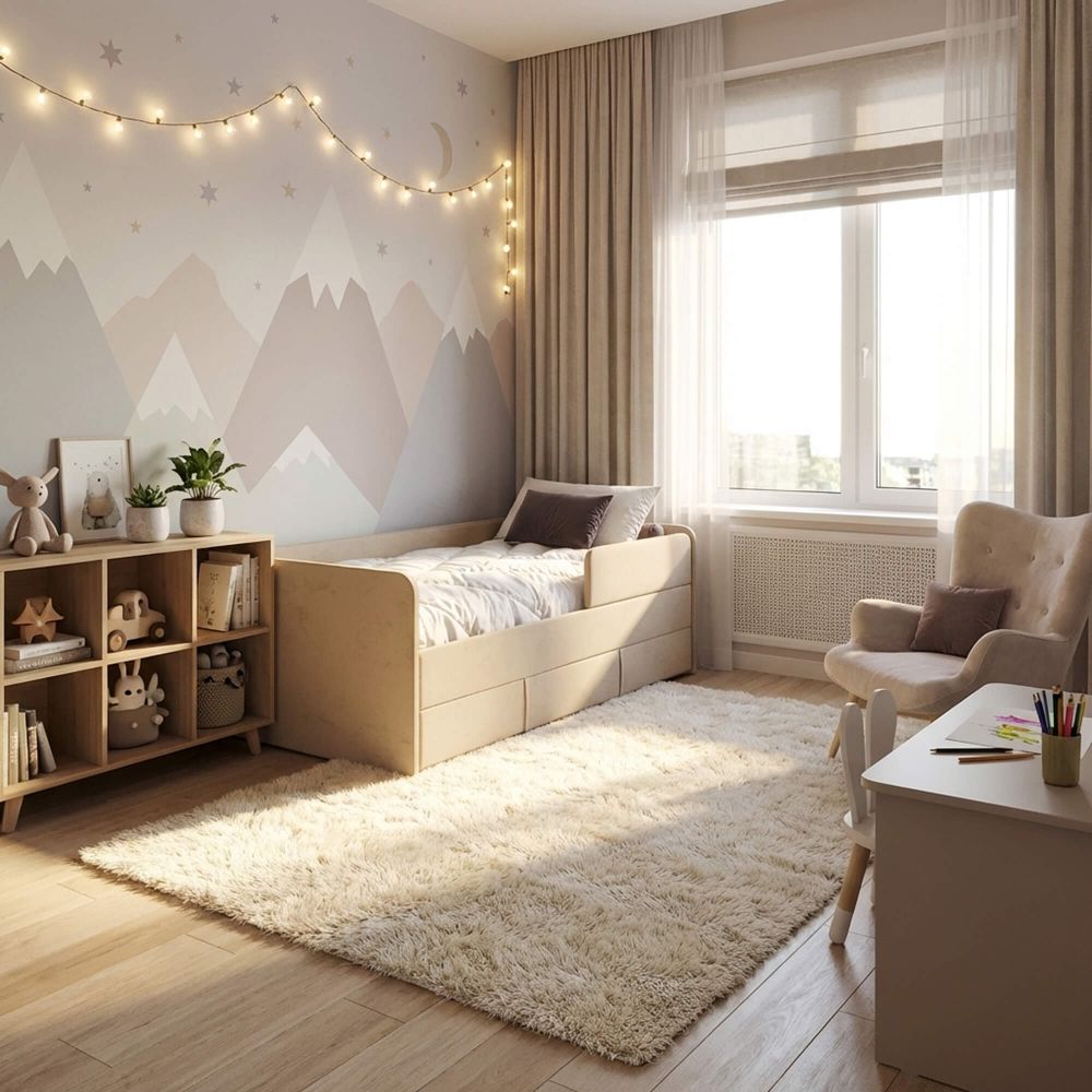 Кровать подростковая 180х90 см с бортиком и ящиком (грей Беверли)