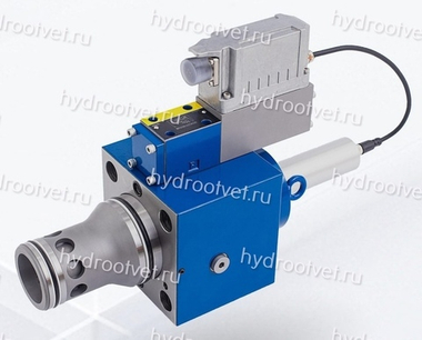 2WRCE32S800L-2X/PG24K31/A1 - Пpoпopциoнaльный двухлинейный регулятор расхода встраиваемого типа с датчиком положения основного золотника, Ду32, уплотнение NBR, пилотный клапан с датчиком положения золотника, максимальное давление 420 бар, сигнал управления 0-10В