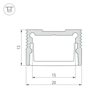 Профиль для контурной подсветки 2м 037112 черный SL-SLIM20-H13-2000 BLACK Arlight