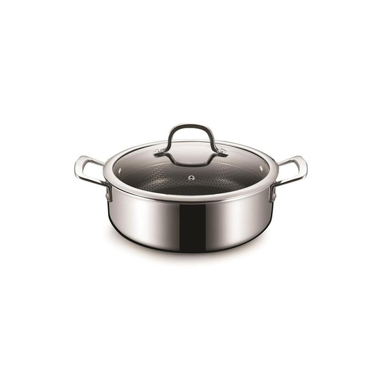 Кастрюля 3,4 л 24/21,5*14 см с крышкой New Kitchen Honeycombs нерж. с антиприг. покр. ИНДУКЦИЯ