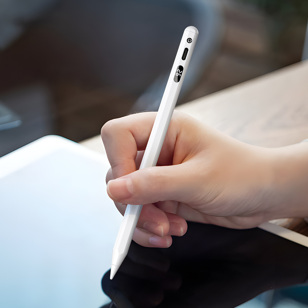Стилус от Dux Ducis серии SP-06 белого цвета для планшетов iPad c 2024-, с индикатором заряда