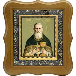 Иоанн Кронштадтский Святой праведный. Икона на холсте.