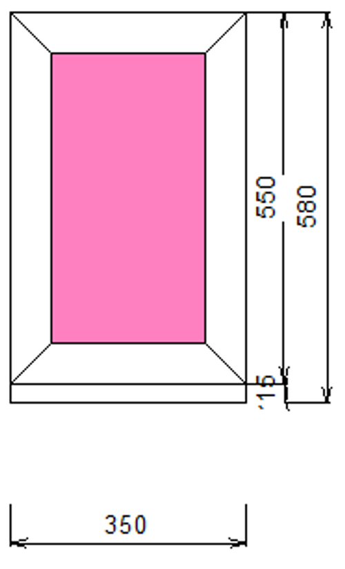 Пластиковое окно 550 х 350 ТермА Эко с глухой створкой