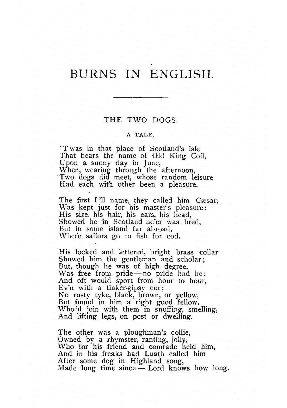 Burns in English. Select poems of Robert Burns | Robert Burns