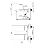 Смеситель для ванны Azario Lursy с ручным душем, керамический картридж, шланг 150 см, сатин (AZ-K3049BN)