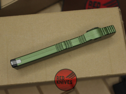 Нож Microtech Halo 6 H/E - зеленая рукоять, клинок сатин