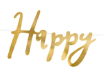 Гирлянда "Happy Birthday" (золото) 62 см