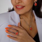 Колье Qudo TIVOLA UNICA big (S/P) Crystal orange ignite 3 cm 420713