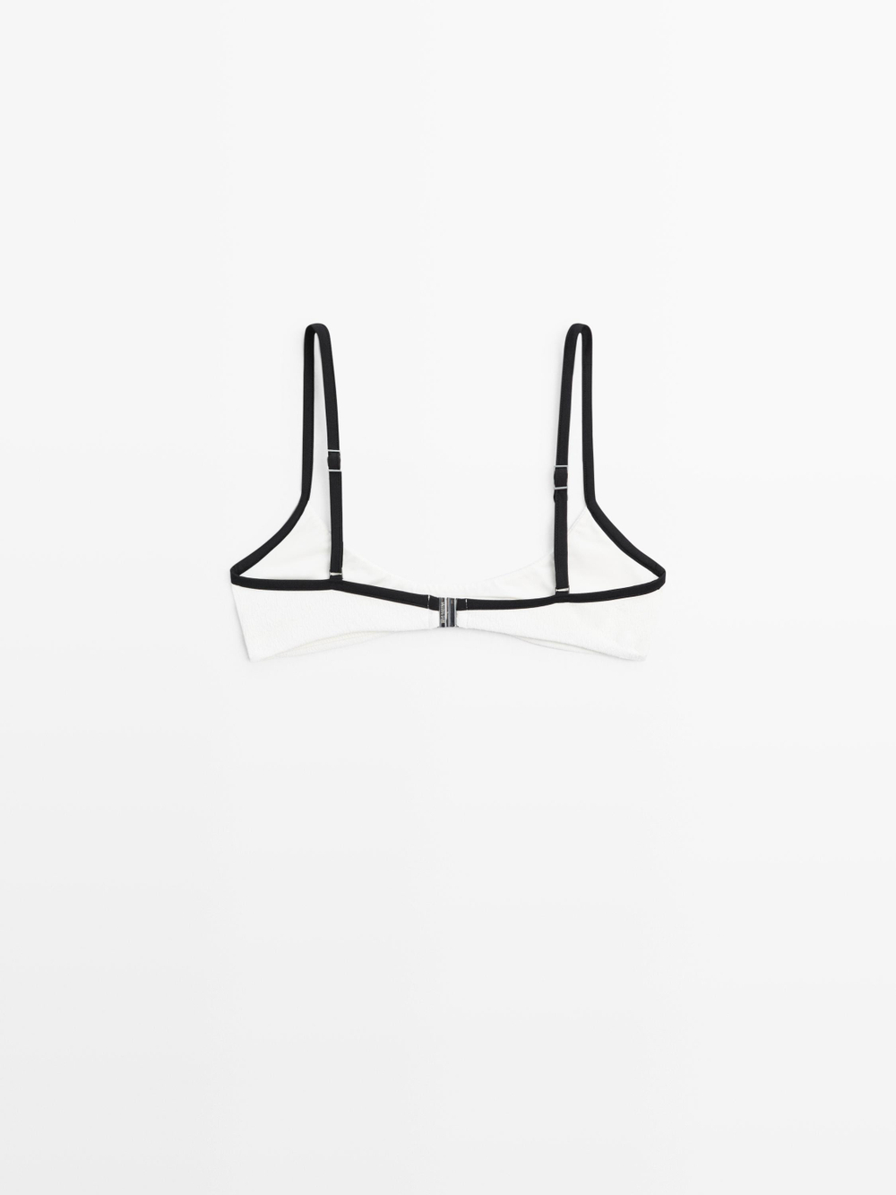 Massimo Dutti Топ бикини с рельефной отделкой, белый