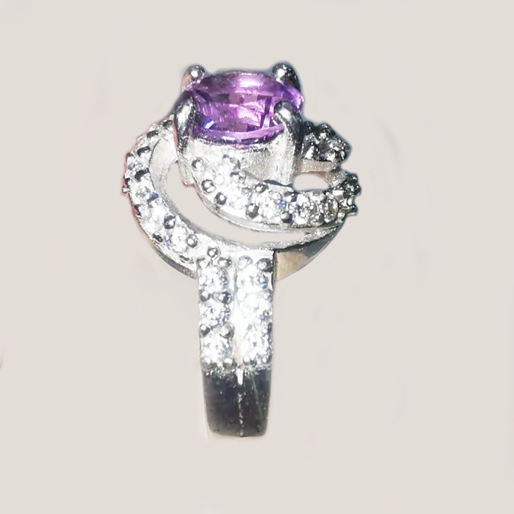 Кольцо "Сурат" аметист, циркон