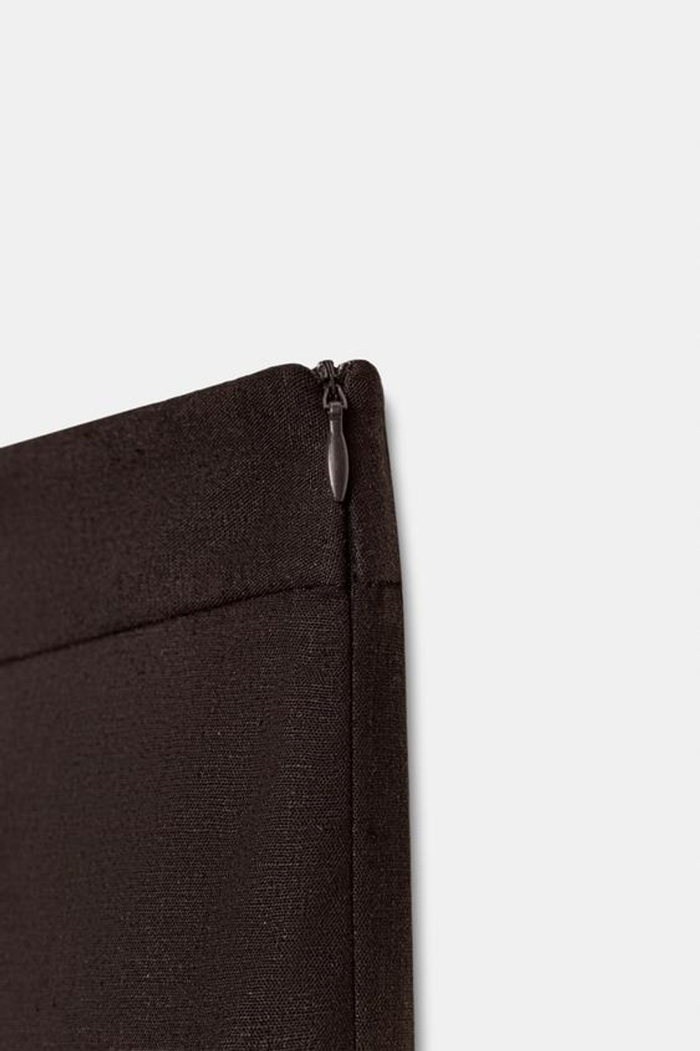 ZARA БРЮКИ МИНИ FLARE ИЗ ЛЬНА, ТЕМНО-КОРИЧНЕВЫЙ