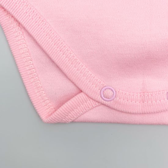 Боди хлопковое Basic с коротким рукавом Розовое