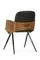 Обеденный стул Dune, черная экокожа, спинка орех