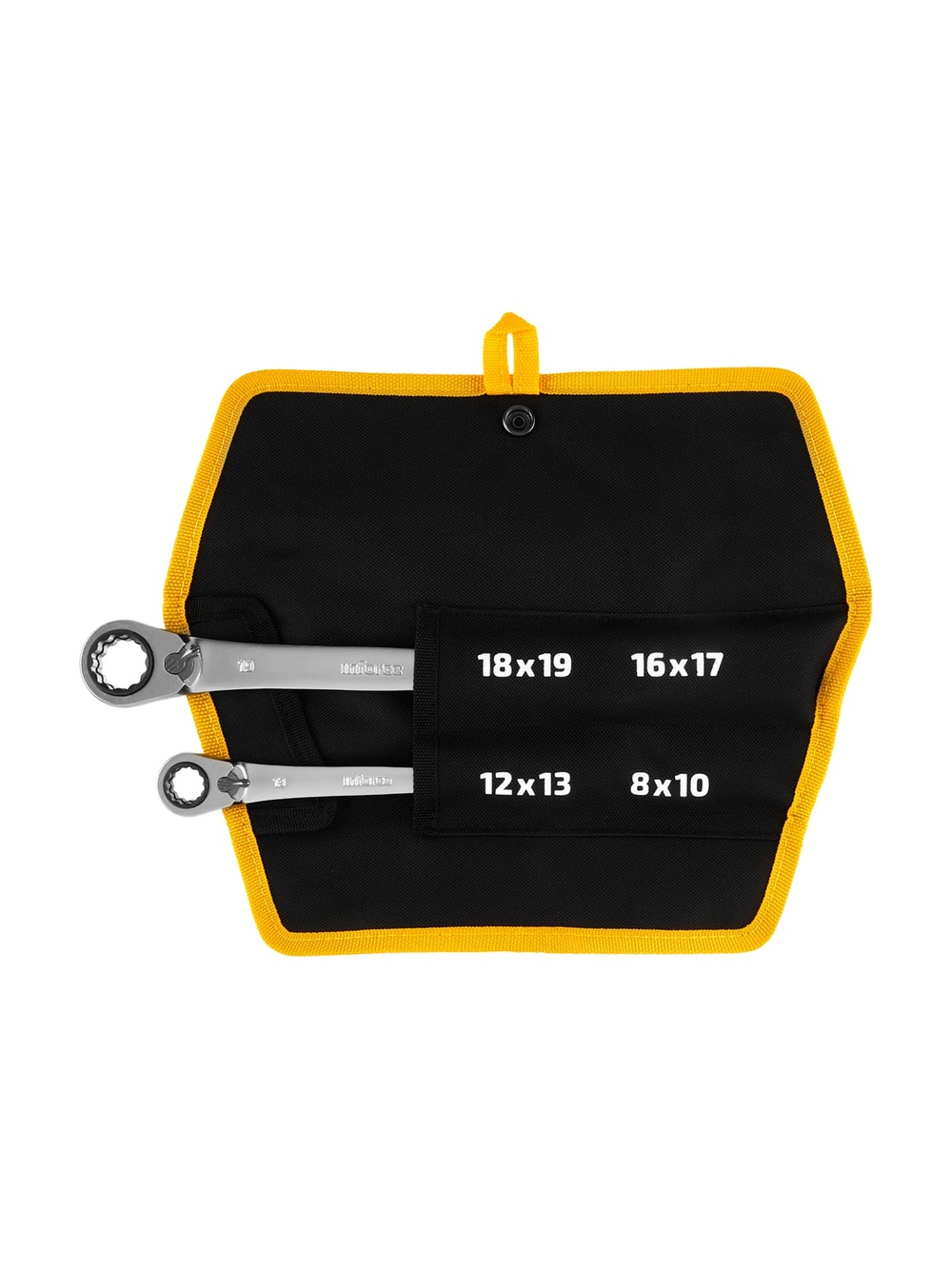 Набор накидных трещоточных ключей 4 в 1 Inforce, Сталь Cr-V, 8-19мм, профессиональный, 06-05-90