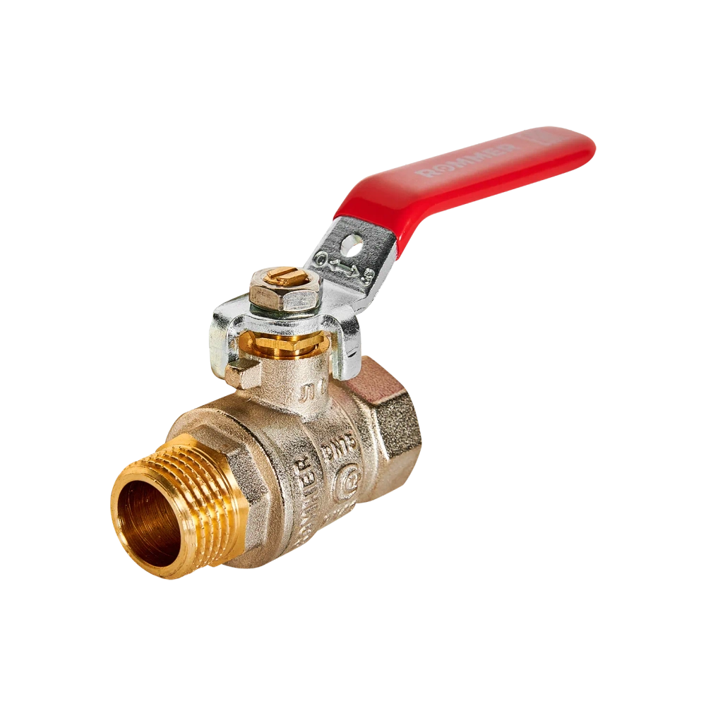 Кран шаровой полнопроходной ROMMER - 1/2" (ВР/НР, PN40, ручка-рычаг)