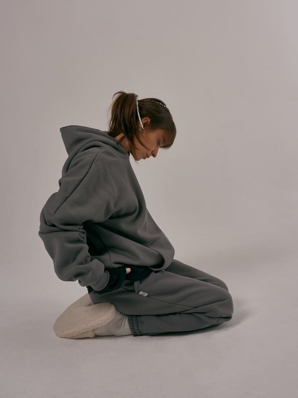 Купить Худи One Two Basic Pewter утепленный серый Худи One Two Basic Pewter утепленный серый