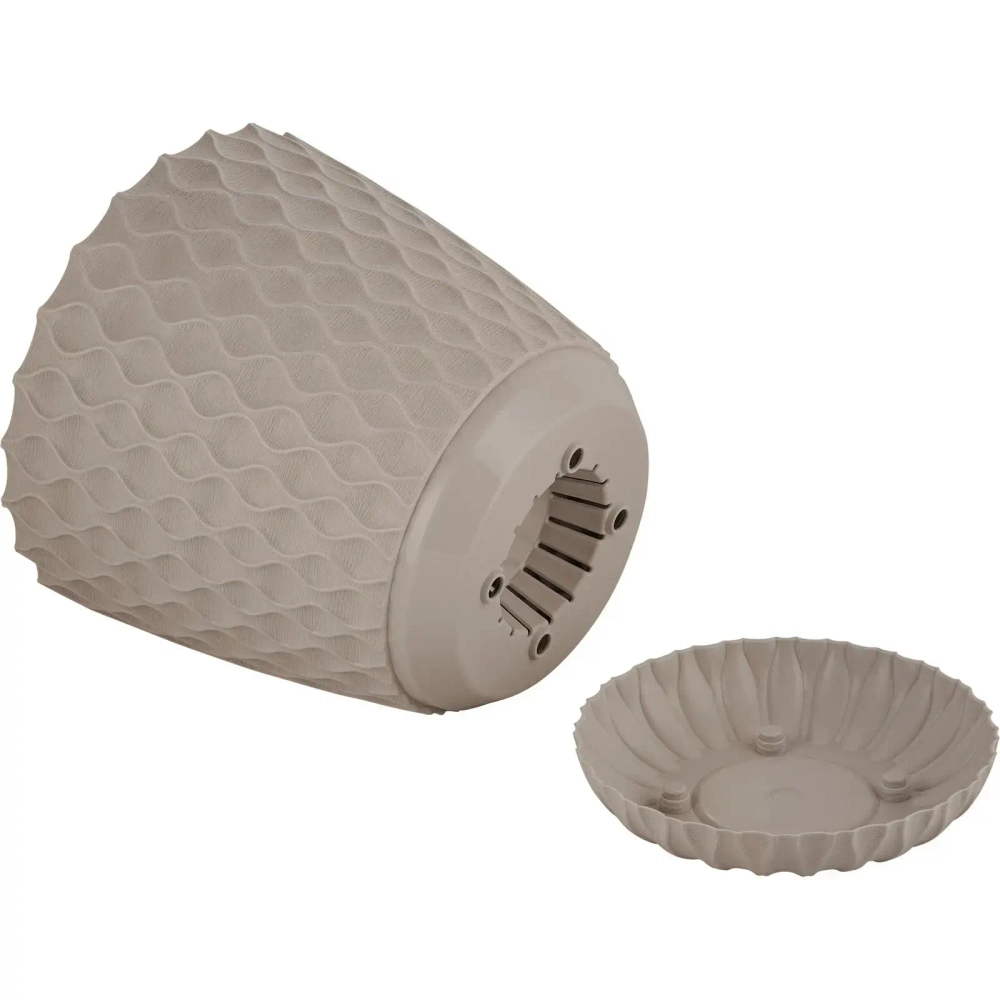 Горшок для цветов пластиковый 4,7л d-20,5см «Wave» с дренажной сеткой и съемным поддоном, французский платан