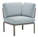 Модуль угловой пластиковый с подушками Nardi Komodo Elemento Angolo, тортора, лед