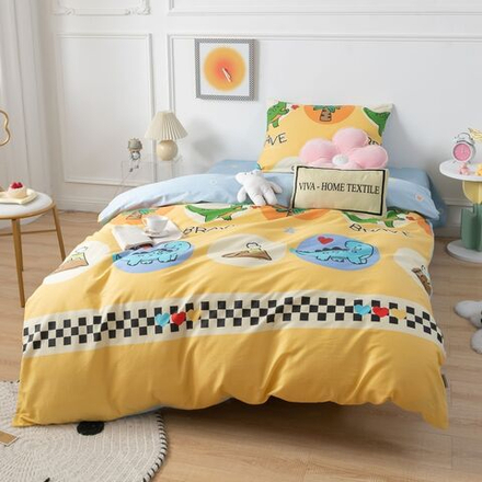 Комплект постельного белья на резинке Сатин Люкс KIDS 100% хлопок CDKR049, 1.5 спальный, наволочка 50x70