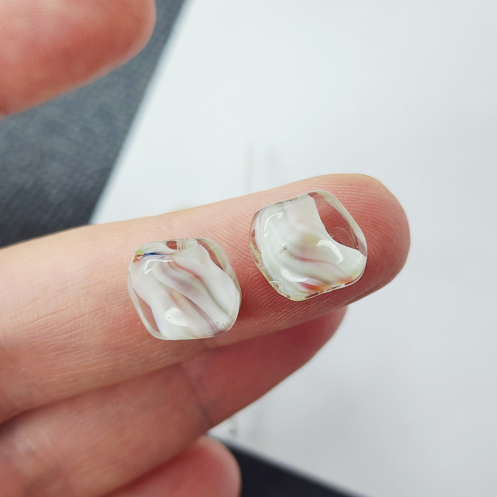 Бусины лэмпворк, витой квадрат, р-р 10мм, штучно