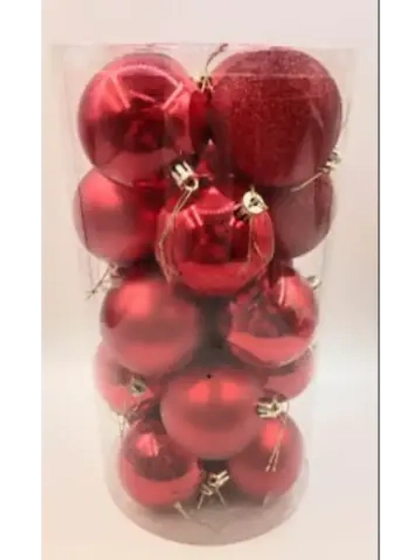 Елочные игрушки шары 6см 20шт красный *3набора