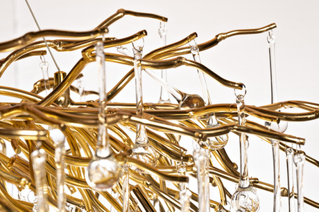 Люстра 120х60х36см Garda Decor золотая со стекляными каплями