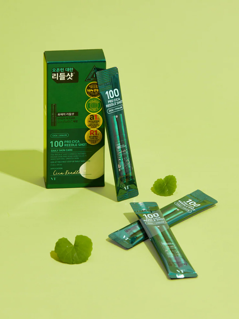VT Cosmetics Бустер-сыворотка для чувствительной кожи для лица с микроиглами и экстрактом центеллы / Pro Cica Reedle Shot 100 Stick, 10 x 2 мл